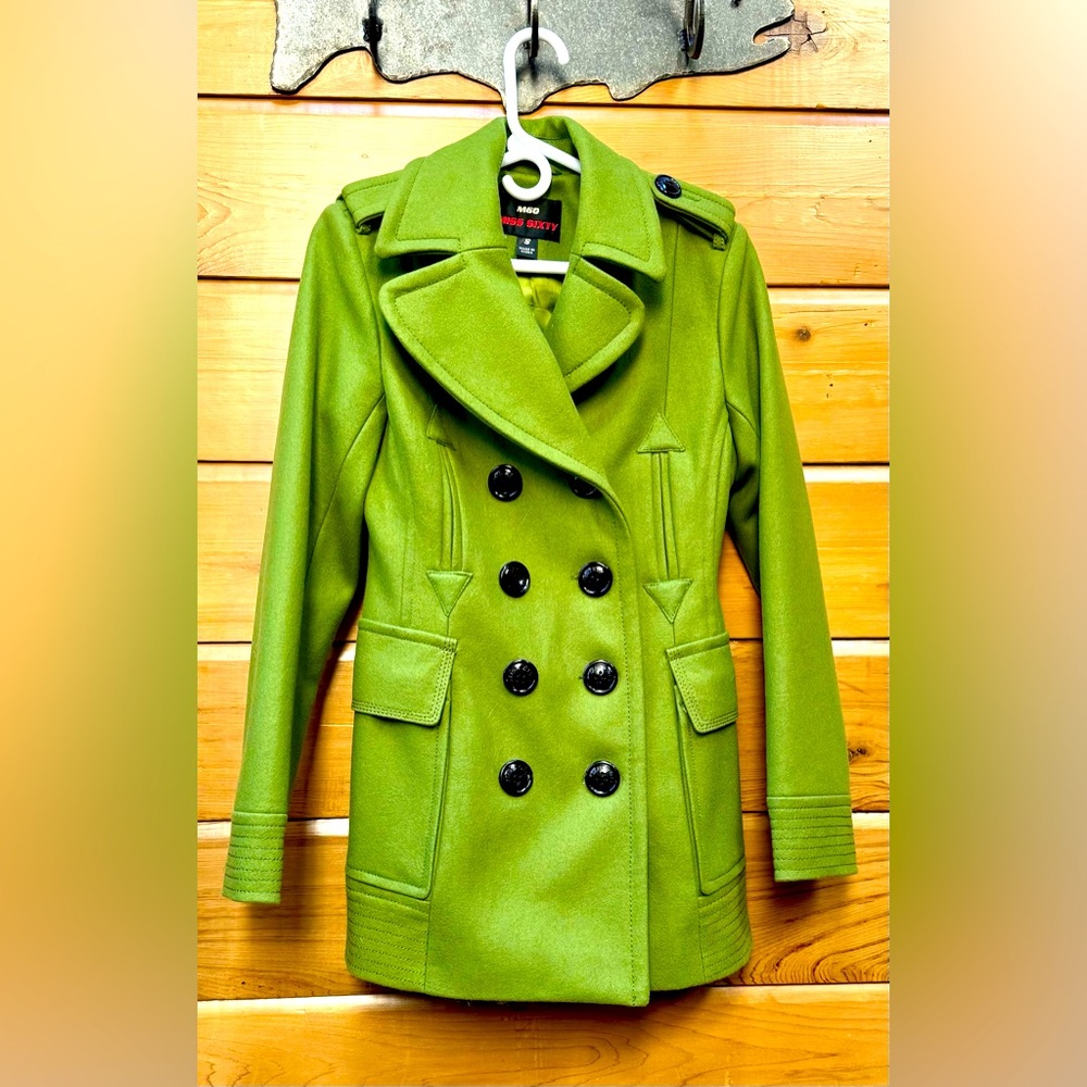 MISS SIXTY Lovely green pea coat in excellent condition